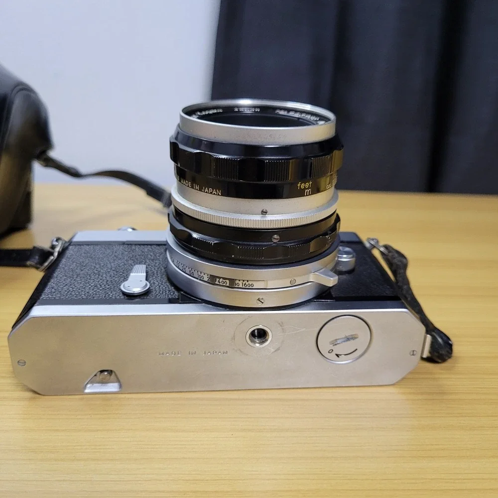Nikon Nikomat FTN Silver 35mm Film SLR w/ Case Nikkor-H Auto 50mm f/2 Excellent